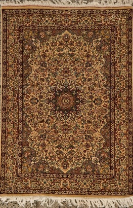 A Super Fine Vintage Nain Silk/Wool Rug