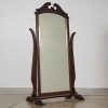 An Oak Cheval Antique Mirror