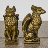 A Pair of Painted Concrete Gryphons