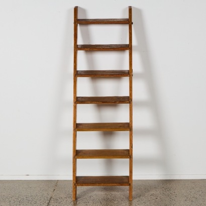 A Vintage D. Mont Handcrafted Wall-Leaning Ladder, Newmarket, New Zealand
