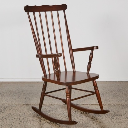A Windsor Style Spindle-Back Rocking Chair