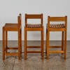 A Set of Three Solid Rimu Bar Stools - 2