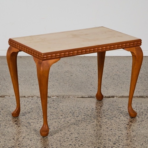A Queen Anne Style Table with Solid Marble Top