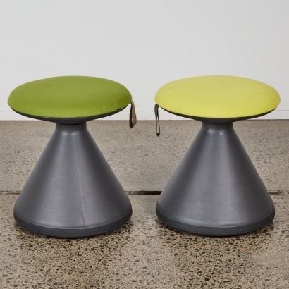 A Pair of BeConn Spin Stools Designed by Claudio Bellini