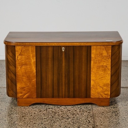 An Art Deco Walnut and Rimu Blanket Box by Alan M. Murie