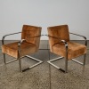 A Pair of Ralph Lauren 'Modern Penthouse' Chrome and Suede Chairs - 2