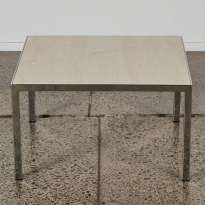 A Steel and Ceramic Tile Top Side Table