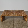 A Large Heavy Wooden Waterfall Coffee Table