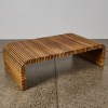 A Large Heavy Wooden Waterfall Coffee Table - 2