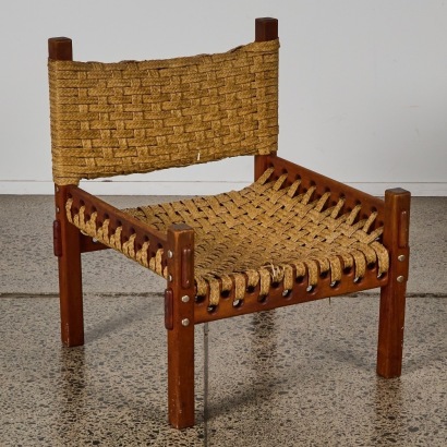 A Braided Rush Occasional Chair
