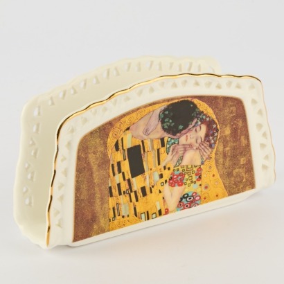 A Gustav Klimt The Kiss Napkin Stand with Original Box