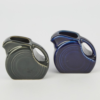 A Pair of Miniature Fiestaware Art Deco Disk Pitchers