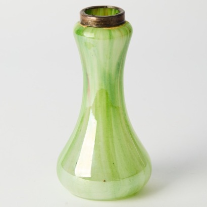 A Green Art Deco Marbled Glass Vase