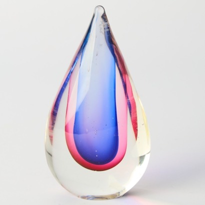 A Murano Somerso Teardrop Sculpture