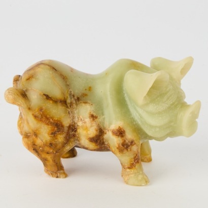 A Hand-carved Asian Jade Pig