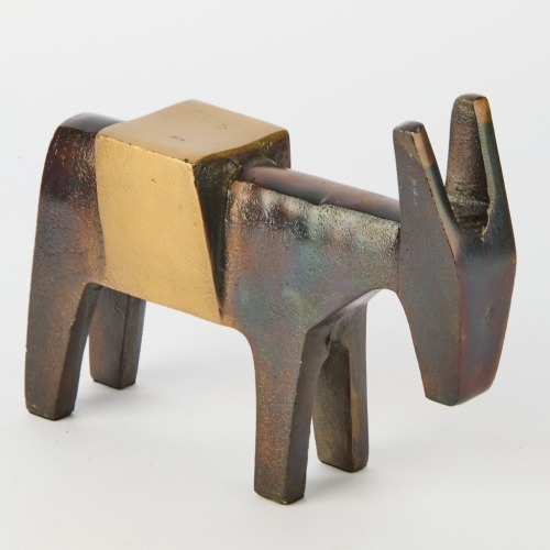 A Brutalist Cast Metal Donkey