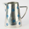 A Large Pewter Jug with Blue Circles