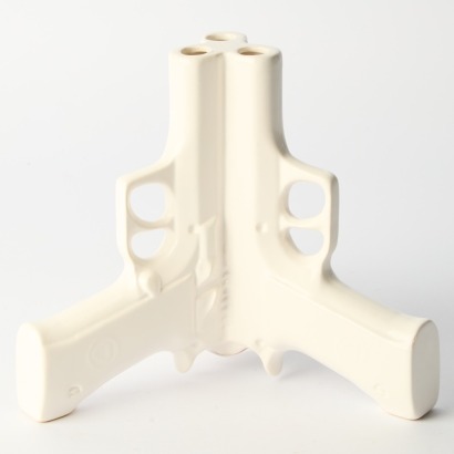 A Suck Uk Three White Revolver Gun Vase