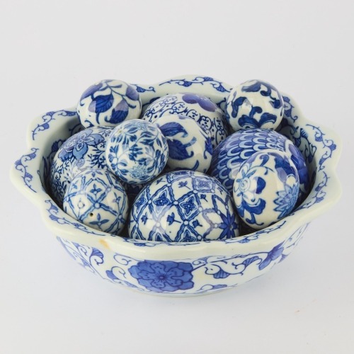 A Group of Ten Chinese Blue and White Porcelain Wares AND A Blue and White Bowl