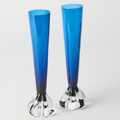 A Pair of Aseda Bo Borgstrom Elephant Foot Bud Vases