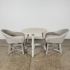 A Three-Piece Indoor/Outdoor Table and Chair Set