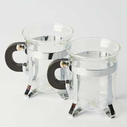 Set of Two Vintage Bodum Chambord Glass Coffee Mugs