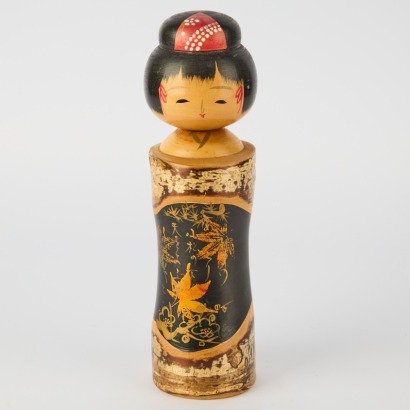 A Tall Vintage Japanese Creative Kokeshi Doll by Takashi Tatsuro