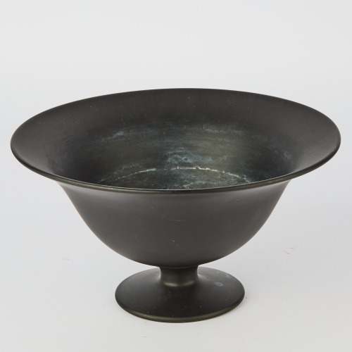 A 1920's Tiffin Glass Co Black Satin Glass Compote Bowl
