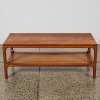 A Mid-Century Danske M&oslash;bler Coffee Table with Rattan Magazine Shelf