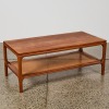 A Mid-Century Danske M&oslash;bler Coffee Table with Rattan Magazine Shelf - 2