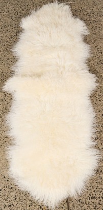A Tibetan Lamb Rug in Ivory