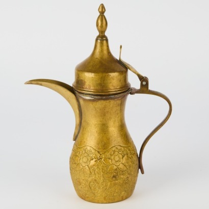 A Vintage Middle Eastern Brass Dallah Coffee Urn