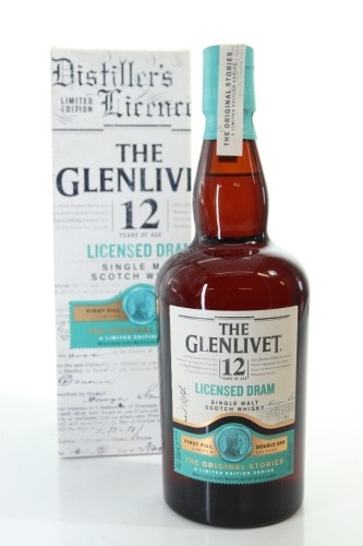 (1) The Glenlivet The Original Stories 'Licensed Dram' 12 Year Old Single Malt Scotch Whisky, Speyside, 48% ABV (GB)