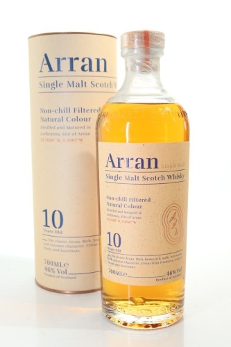 (1) The Arran Malt Distillery 10 Year Old Single Malt Scotch Whisky, Isle of Arran, 46% ABV (GB)