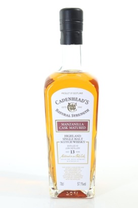 (1) 2009 Cadenhead's Natural Strength Jura Distillery 13 Year Old Manzanilla Finish Single Cask Bottled 2023 Single Malt Scotch Whisky, 57.1% ABV