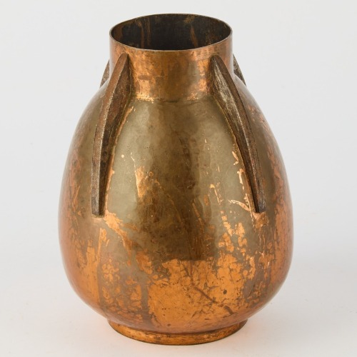 An Arts and Crafts Hammered Copper Vase by Riggenbach, Basel