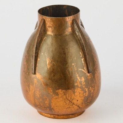 An Arts and Crafts Hammered Copper Vase by Riggenbach, Basel