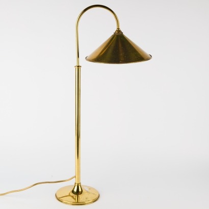 A Vintage Scandinavian Style Brass Table Lamp