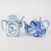 A Set of Two Chinese 20th Century Blue and White Teapots