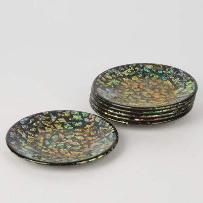 A Set of Six Paua Dishes