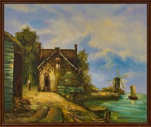 An Original 1960s Dutch Landscape Signed "Bailie"