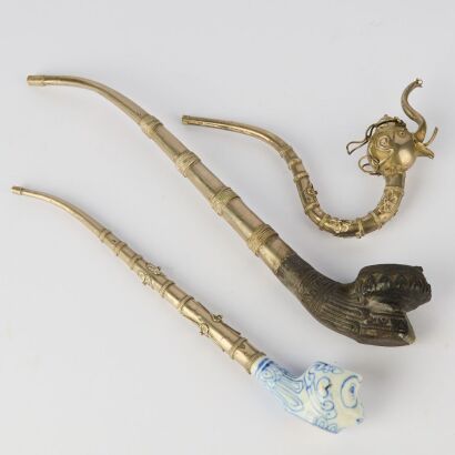A Trio of Antique Opium Pipes