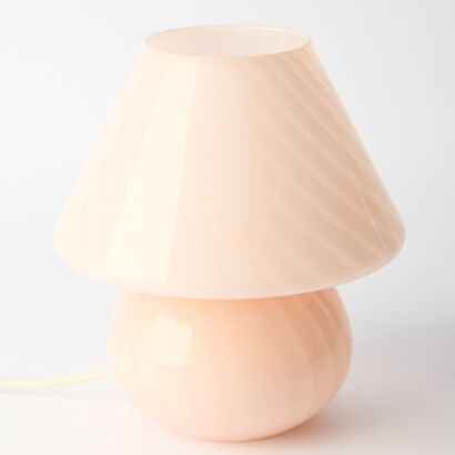 A Vintage Pink Murano Mushroom Lamp