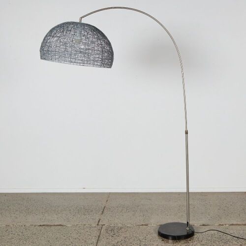 An Arc Lamp with Metallic Mesh Shade