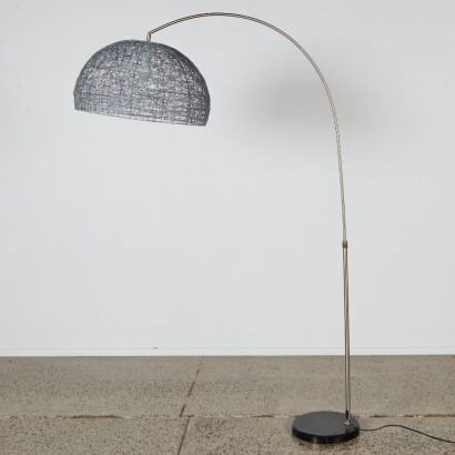 An Arc Lamp with Metallic Mesh Shade