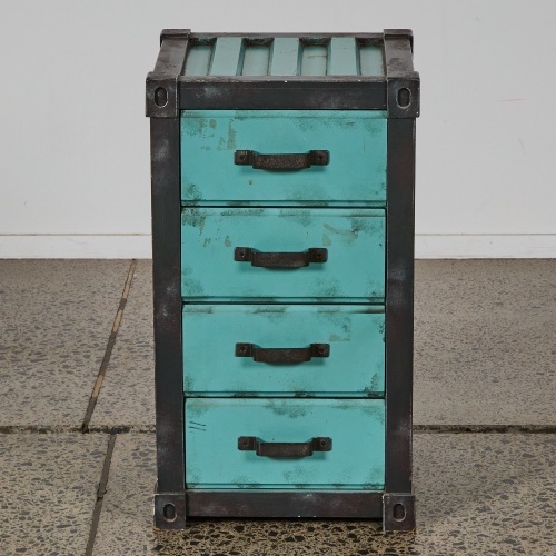 A Wood shipping Container Side Drawer