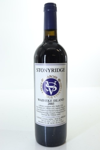 (1) 2003 Stonyridge Vineyard Larose, Waiheke Island