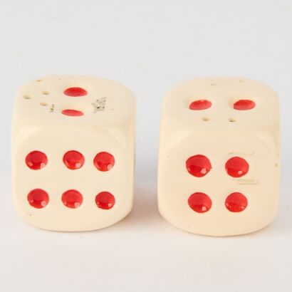 A Pair of Vintage Dice Salt and Pepper Shakers