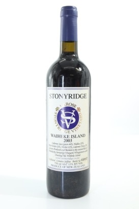 (1) 2003 Stonyridge Vineyard Larose, Waiheke Island