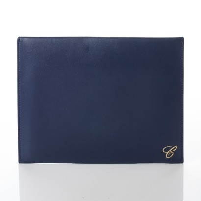 Chopard, Navy Smooth Leather Document Holder with Notebook - Near new